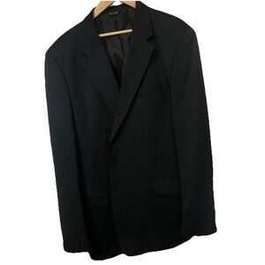 Ferretti Uomo Men's Size 50XL Black 2-Button Super 100's Rich Wool Suit Jacket